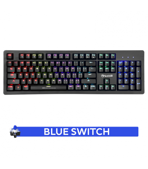 Clavier Gamer MARVO KG916 Mécanique Blue Switch avec Rétro-éclairage RGB