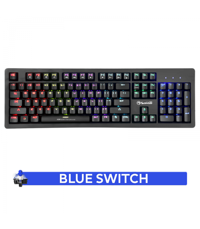 Generic Clavier Mécanique Gamer Blue Switch clavier d'ordinateur + sticker  à prix pas cher