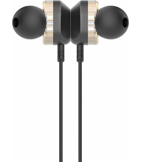 Écouteurs intra-auriculaires HP DHE-7003 avec contrôle du volume et microphone, noir